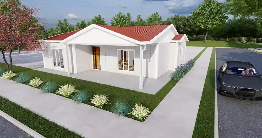 Tek Katlı 100 m² Prefabrik Ev